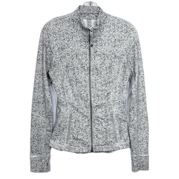 Lululemon Forme Jacket Luon Grey Taupe Speckled Animal Print W4B79S Size 6 / S - Picture 1 of 15